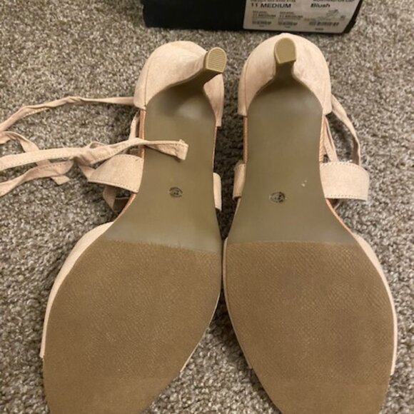Worthington Women's NIB Blush Faux Suede Strappy Sandals w Ankle Ties shoes Sz11 - Picture 5 of 8